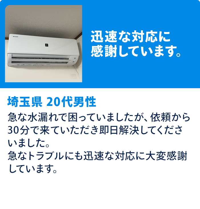 迅速な対応に感謝しています。